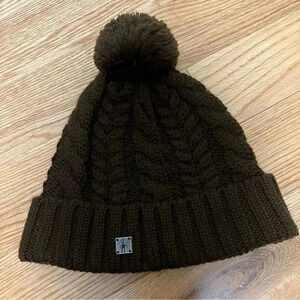 Smartwool  brown cable knit pompom beanie hat